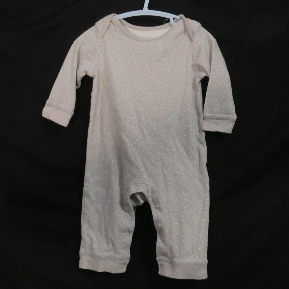 OLD NAVY Baby Neutral Polka Dot Long Sleeve Romper 6-12 Months